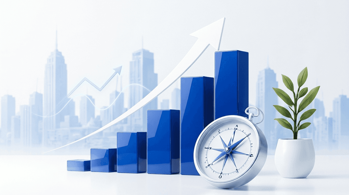Wealth Management Growth & Compass Illustration